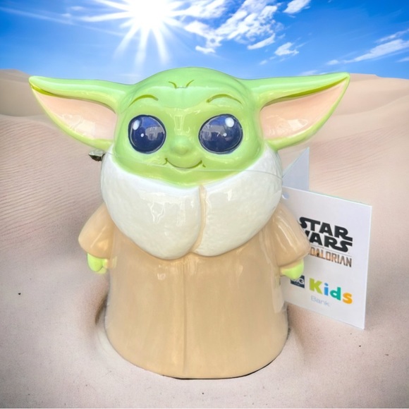 NWT Piggy Bank Mandalorian Star Wars baby yoda ceramic - Picture 1 of 8